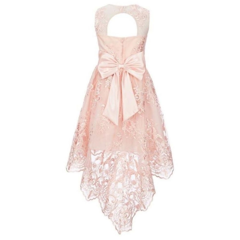 Rare Editions Pink Lace Formal Dress